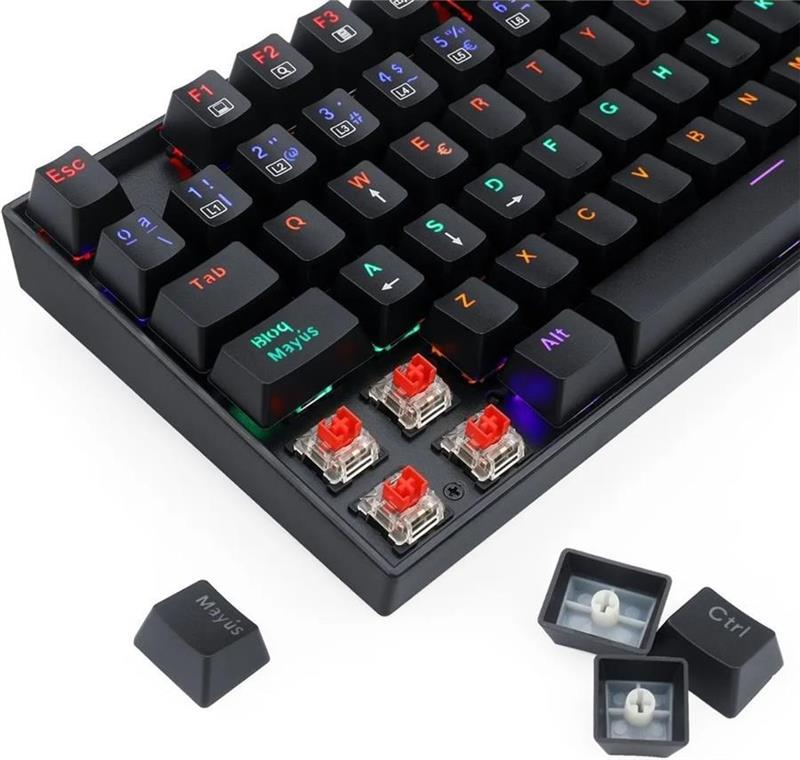 Teclado Mecanico Redragon Kumara RGB Negro Switch Rojo 