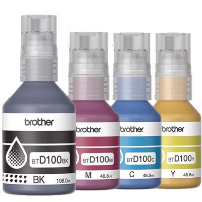 PACK Tinta Original Brother D100 Negra + Colores