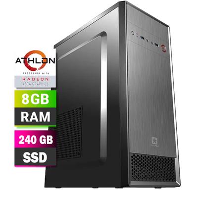 Computadora AMD Athlon 3000G 8GB 240GB Gabinete Ki
