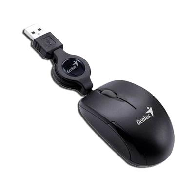 Mouse Genius Micro Traveler Negro Cable Retractil