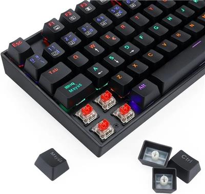 Teclado Mecanico Redragon Kumara RGB Negro Switch Rojo