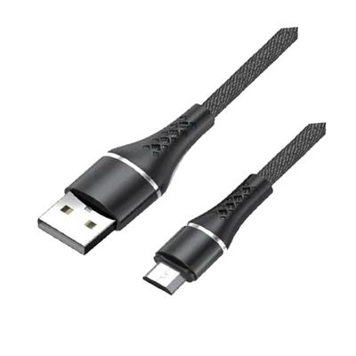 Cable USB a MicroUSB de 1 Mt Anti Nudos  Negro