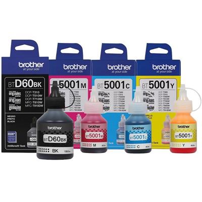 Pack de Tintas Color Brother Original 5001 + D60 Negra